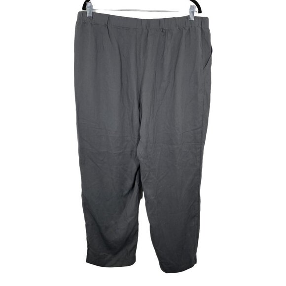 Pure Jill size large gray pull on wide leg comfy pants lyocell high waist - Picture 2 of 6